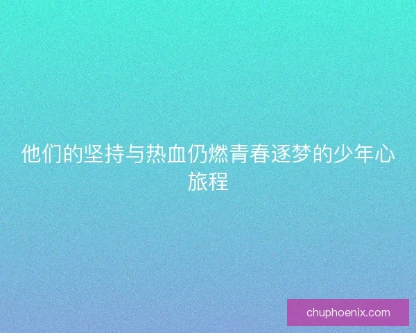 他们的坚持与热血仍燃青春逐梦的少年心旅程